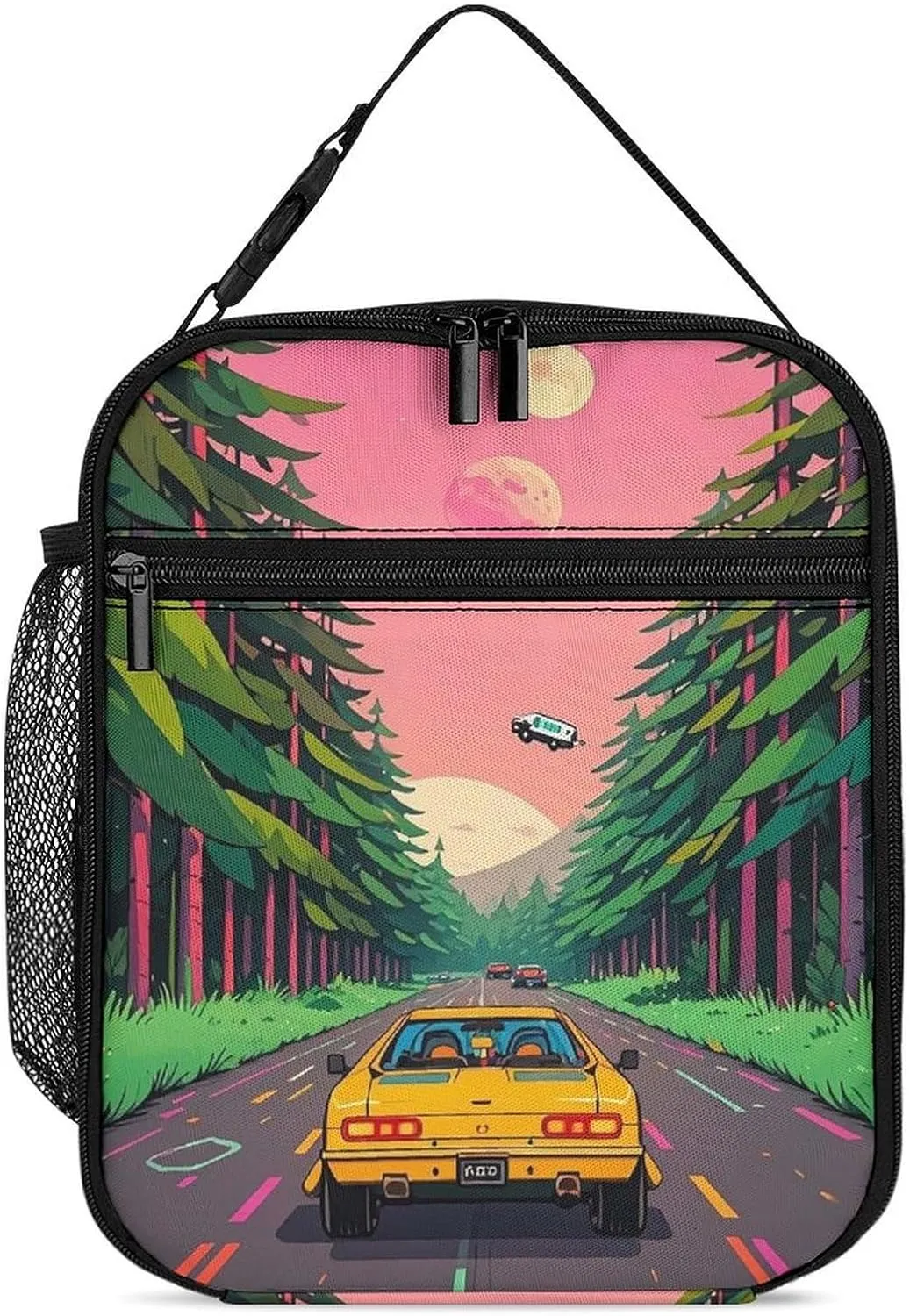 Science Fiction Style Robotic Car Lunch Bag for Adults, Portable Insulated Lunch Tote Bags with Handle And Bottle Pocket, Leakproof Reusable Lunchbox for Work, Picnic, Travel