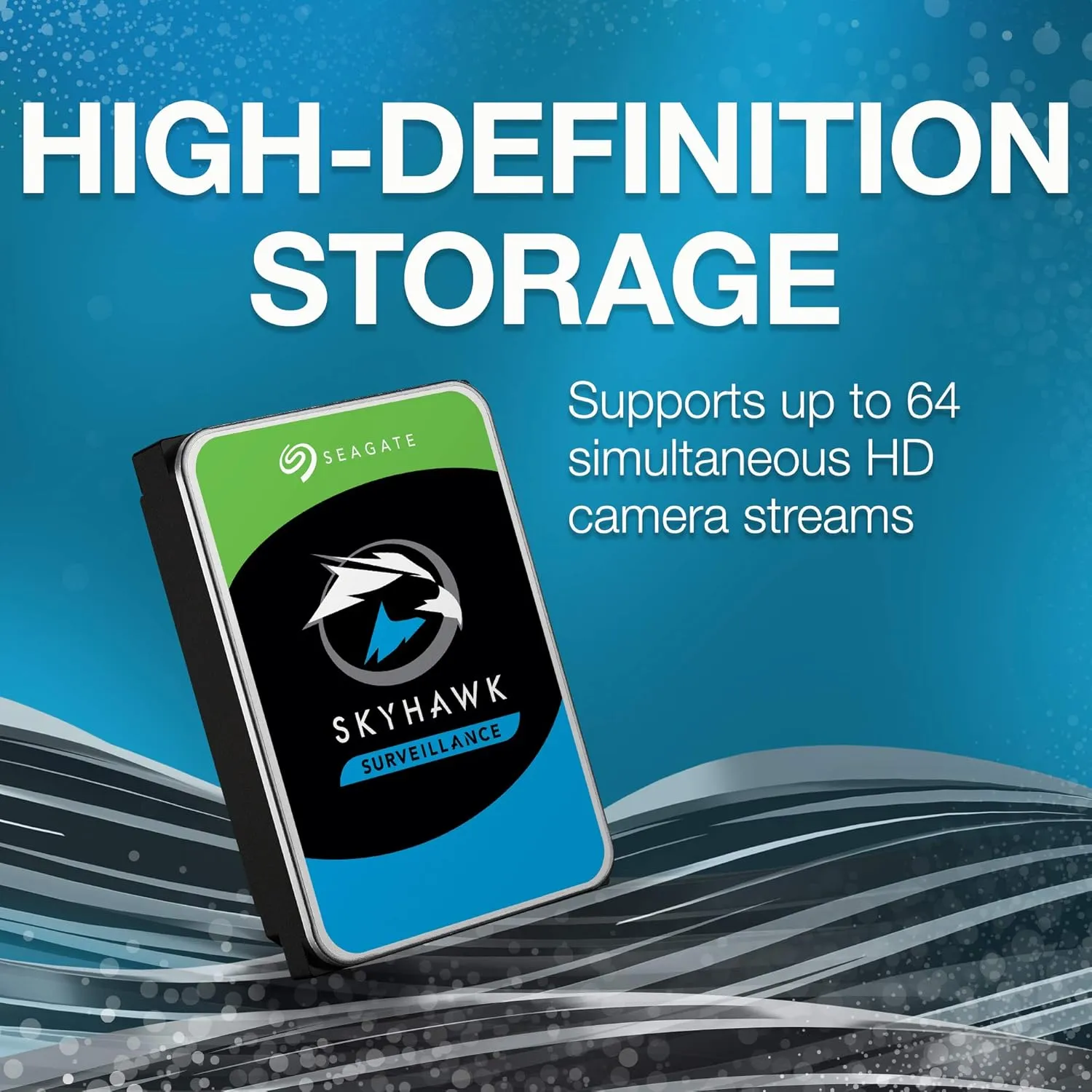 Seagate Skyhawk 4TB Video Internal Hard Drive HDD – 3.5 Inch SATA 6Gb/s 64MB Cache for DVR NVR Security Camera System with Drive Health Management and in-House Rescue Services (ST4000VXZ16/016)