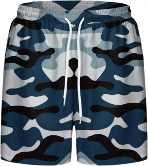 SEGT Men's Tropical Print Hawaiian Shorts Color Block Summer Beach Shorts with Pockets