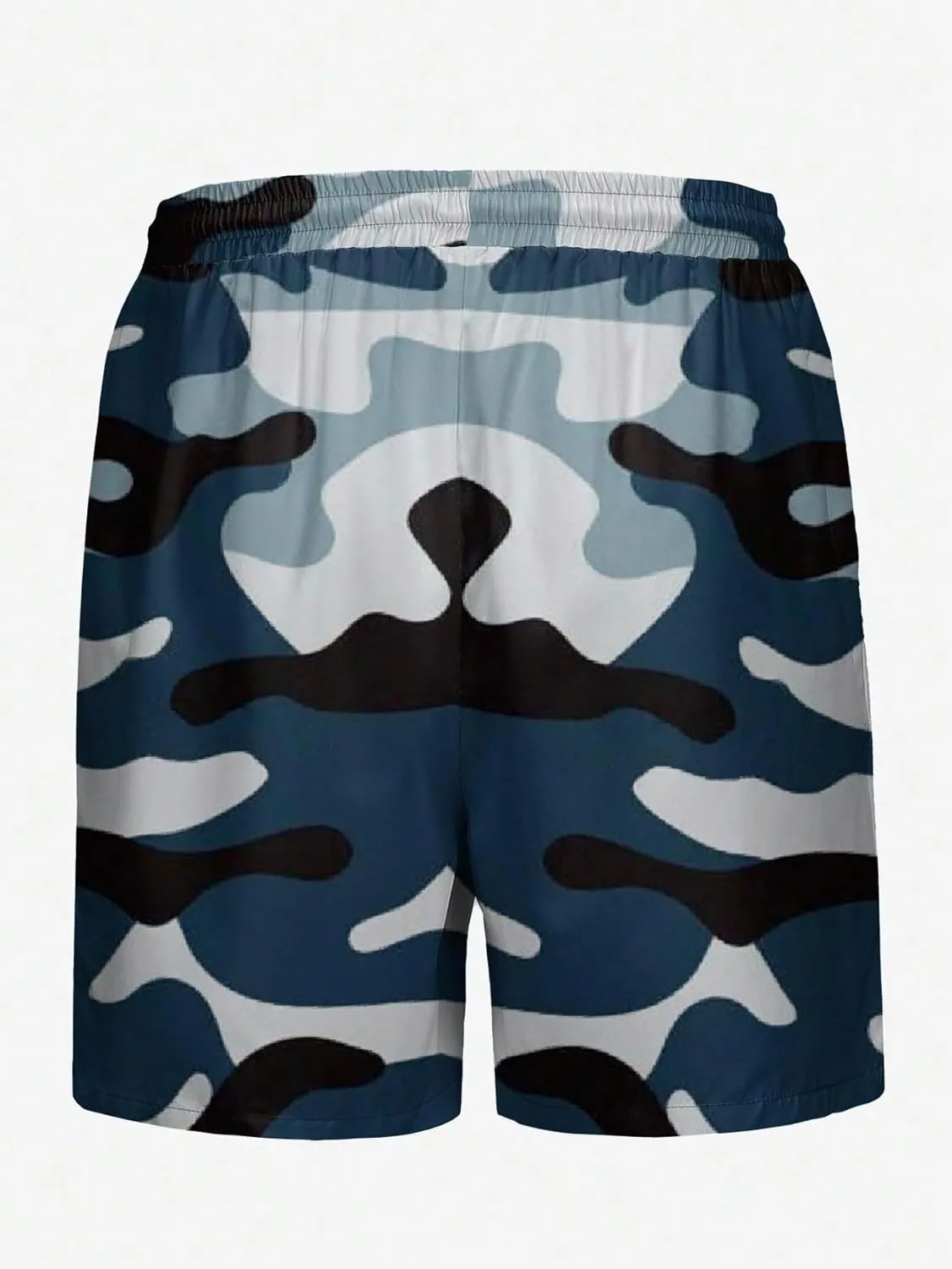 SEGT Men's Tropical Print Hawaiian Shorts Color Block Summer Beach Shorts with Pockets