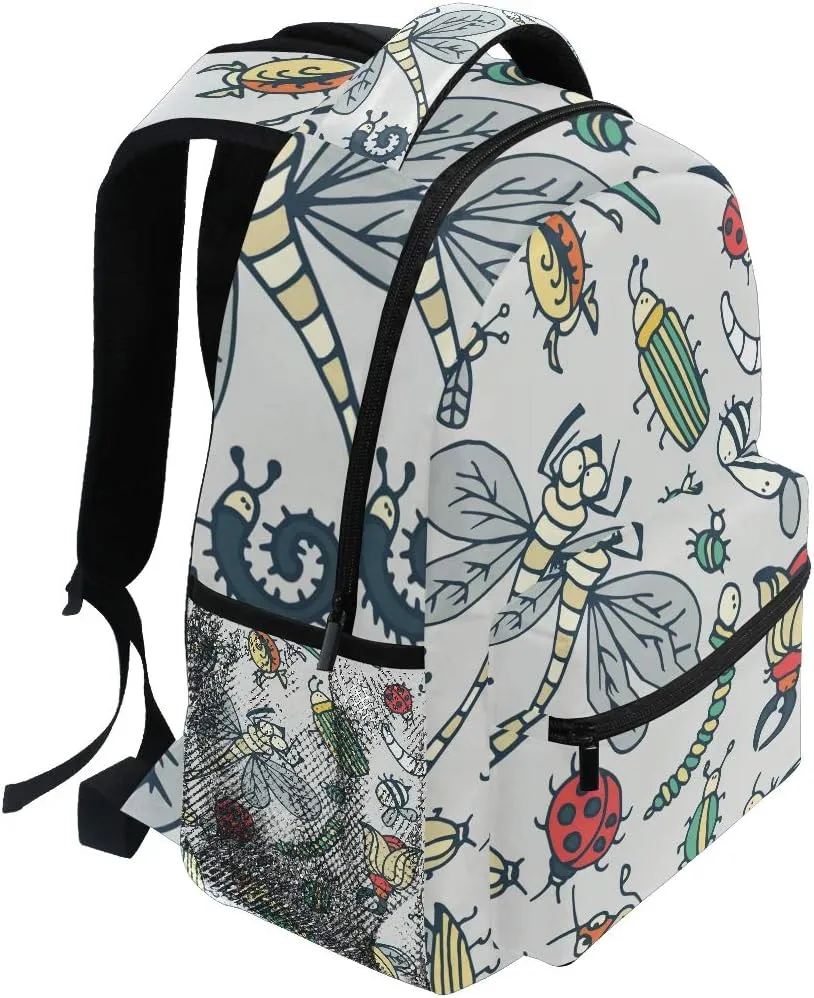 senya School College Backpack Rucksack Travel Bookbag Fashion Back Pack Purse Anti Theft Shoulder Bag Women Men (Insect Summer)
