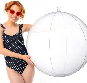 Shappy 5 Feet Giant Inflatable Beach Balls Toys 60 Inch Large Transparent Beach Ball for Kids Summer Swimming Pools Huge Clear Toys for Oversize Jumbo Water Game Toddler Party Big
