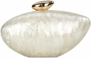 Shell Shape Acrylic Clutch Trendy Metallic Acrylic Evening Bag Shiny Egg Purses and Handbags for Women Wedding Party