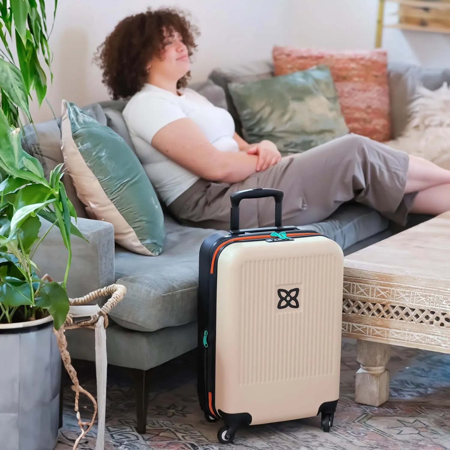Sherpani Meridian, 22 Inch Carry On Luggage Airline Approved, Rolling Hardside Suitcase 22x14x9, Travel Luggage for Women, Expandable Suitcase, Travel Gift for Mothers Day 2025 (Bluff)