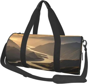 Shining Overlook Print Round Large Capacity Travel Luggage Bags,Men's and Women's Hand-Held Travel Clothing Bags