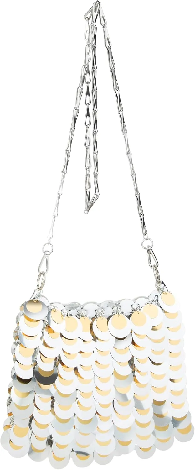 Shiny Metallic Plastic Sequin Crossbody Bag for Nightclub Shoulderbag Evening Bag and Wedding