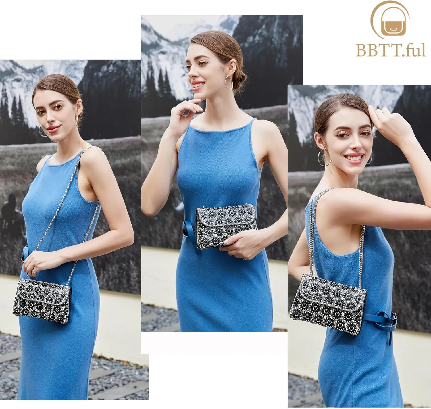 Shoulder Bags Crossbody Bag Purses Handbags Crystals Rhinestone Evening Bag for Women Clutch Purse with Chain