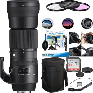 Sigma 150-600mm F/5-6.3 DG OS HSM Contemporary Lens for Nikon F Zoom Camera Lens - Sunshine-Photo Basic Accessories Bundle...