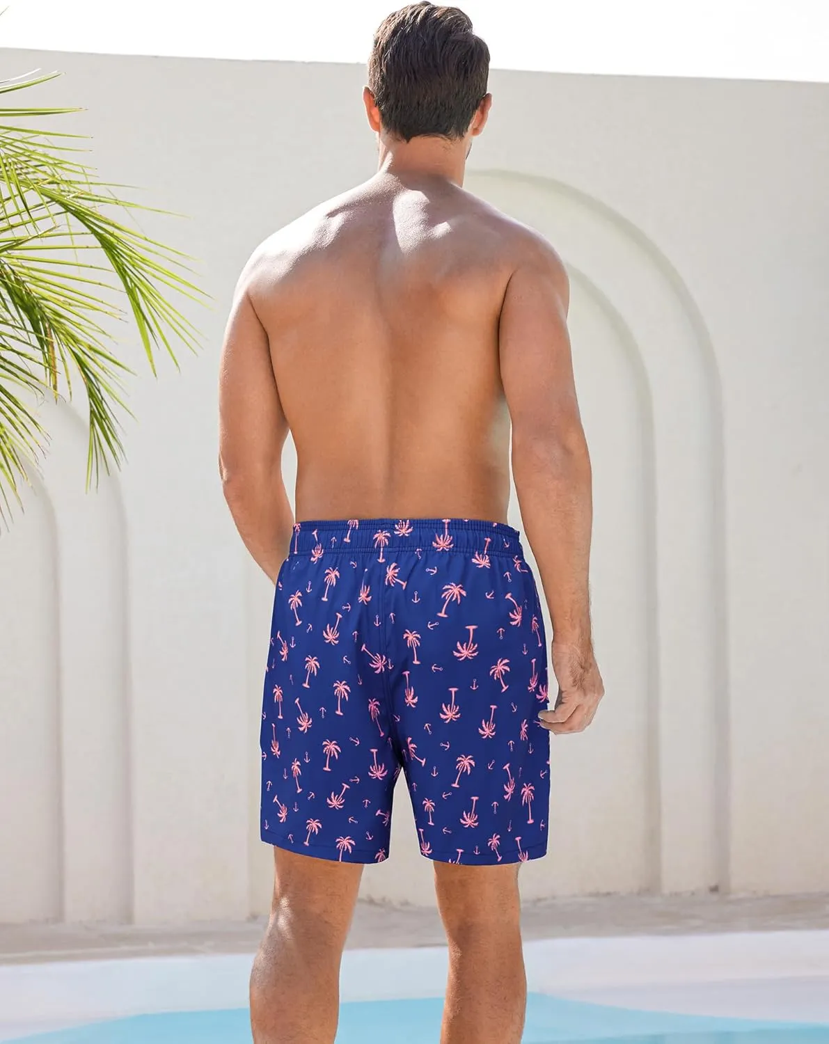 SILKWORLD Men Swim Trunks 6 Inch Quick Dry Swimming Shorts 2 in 1 Summer Swimwear Bathing Suits with Zipper Pockets