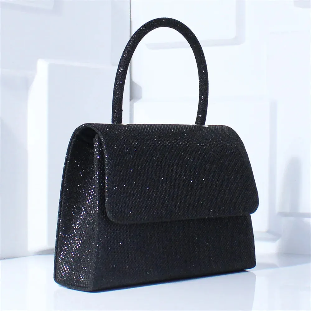 Silver Silk Evening Clutch Shoulder Bag