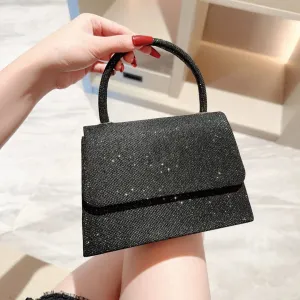 Silver Silk Evening Clutch Shoulder Bag