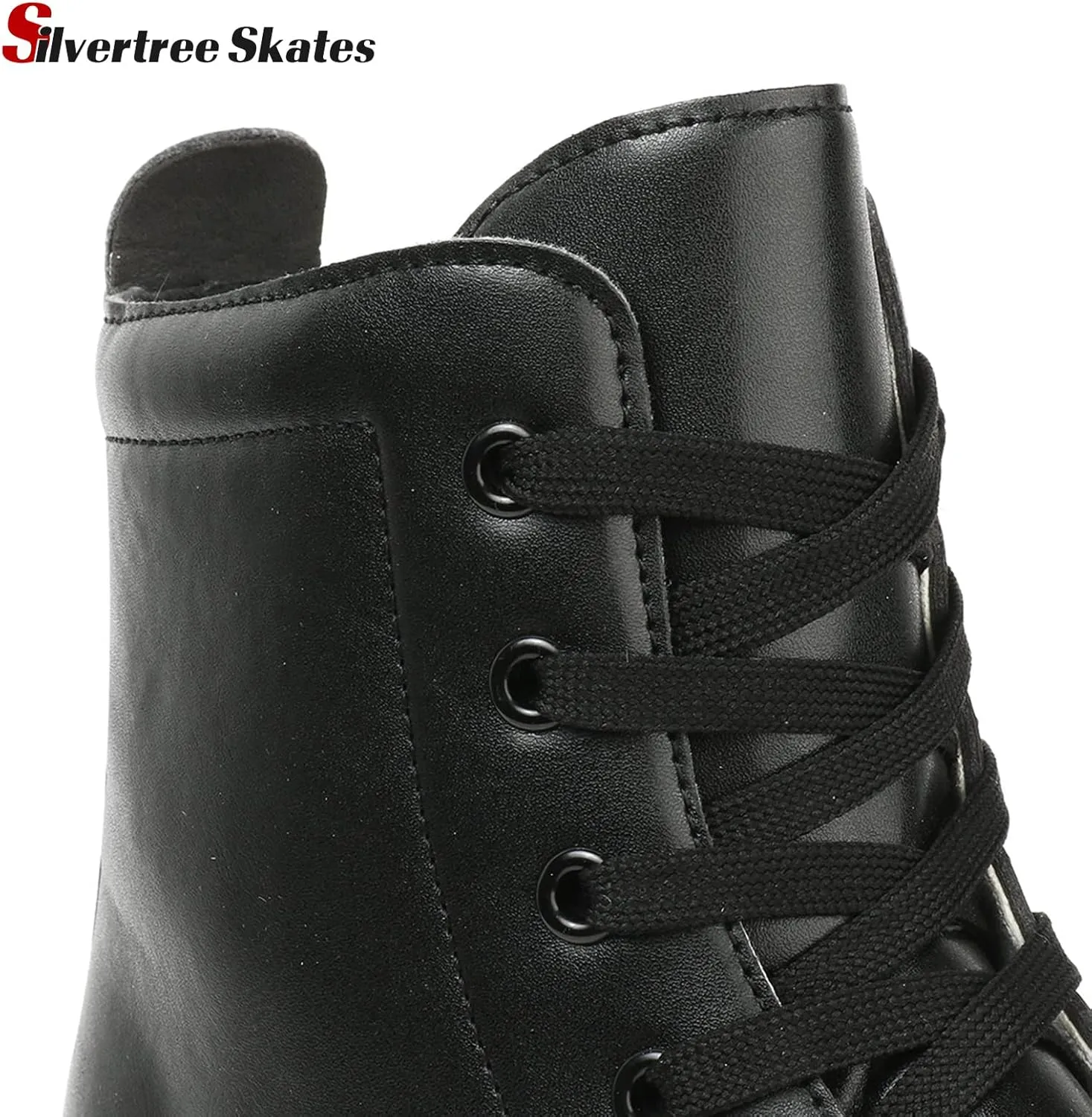 Silvertree Women's High-Top Shiny Roller Skates With Carry Bag - Leather, Four Wheels
