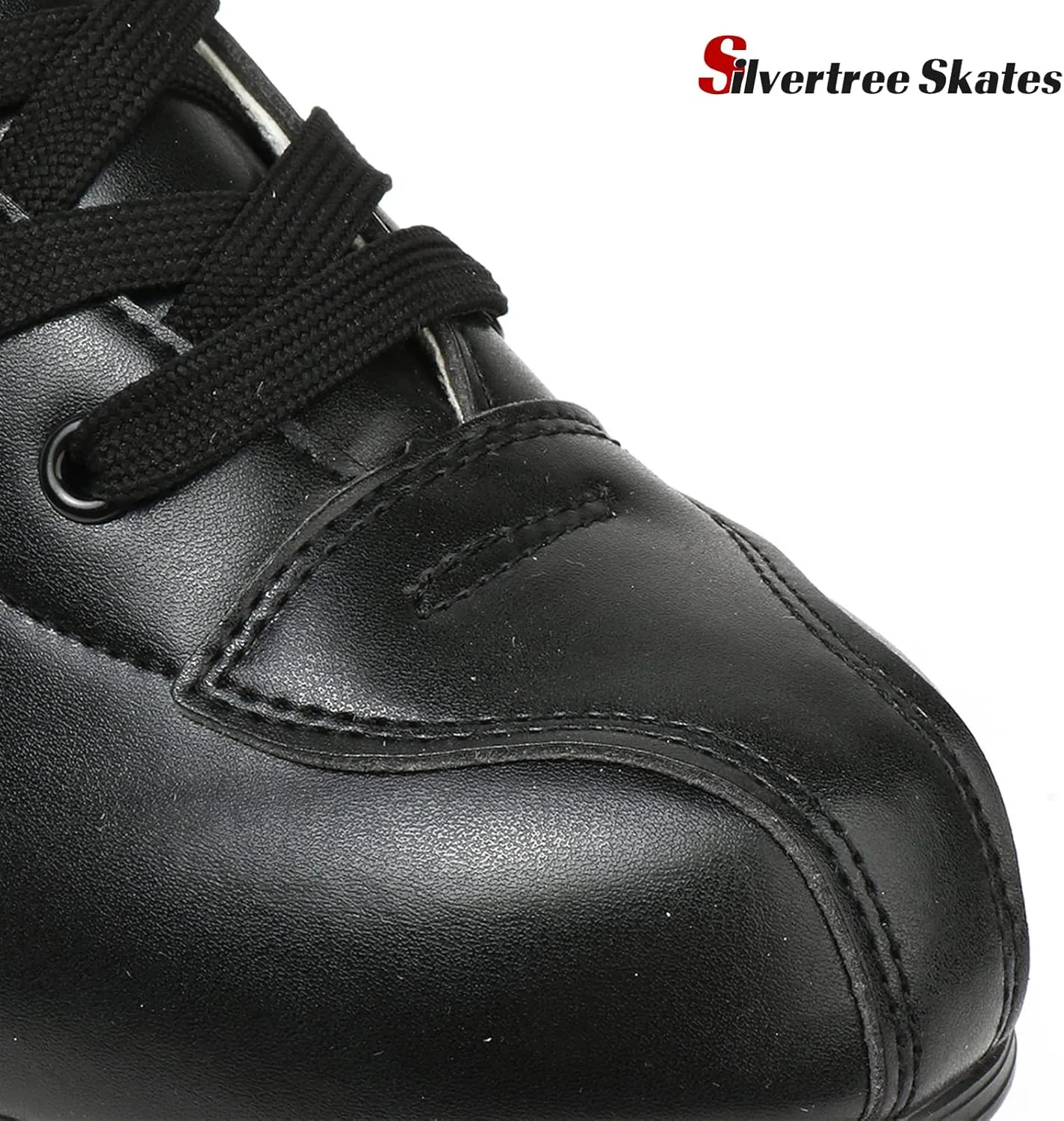 Silvertree Women's High-Top Shiny Roller Skates With Carry Bag - Leather, Four Wheels