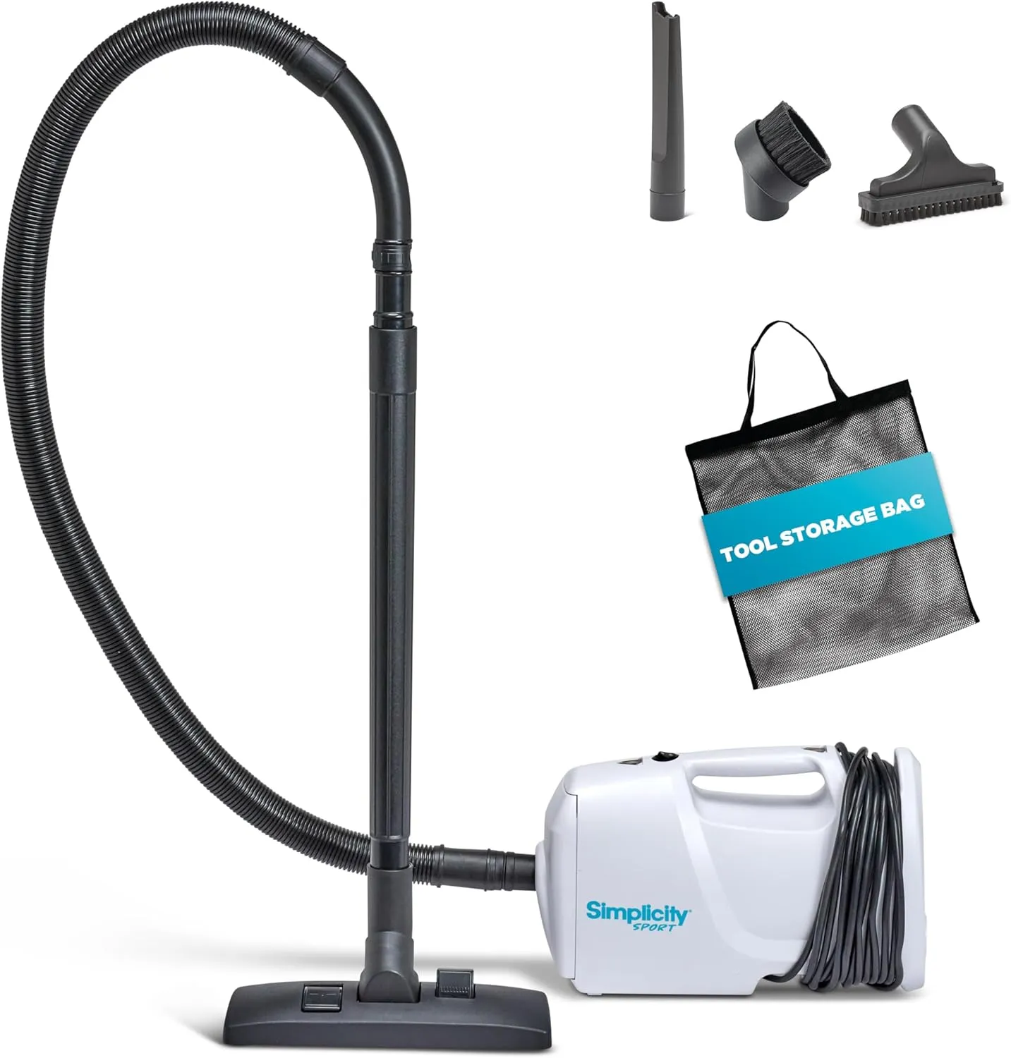 Simplicity Vacuums Handheld Canister Vacuum with Carry Strap for Hard Floors and Rugs, Car Detailing Vacuum Cleaner, S100