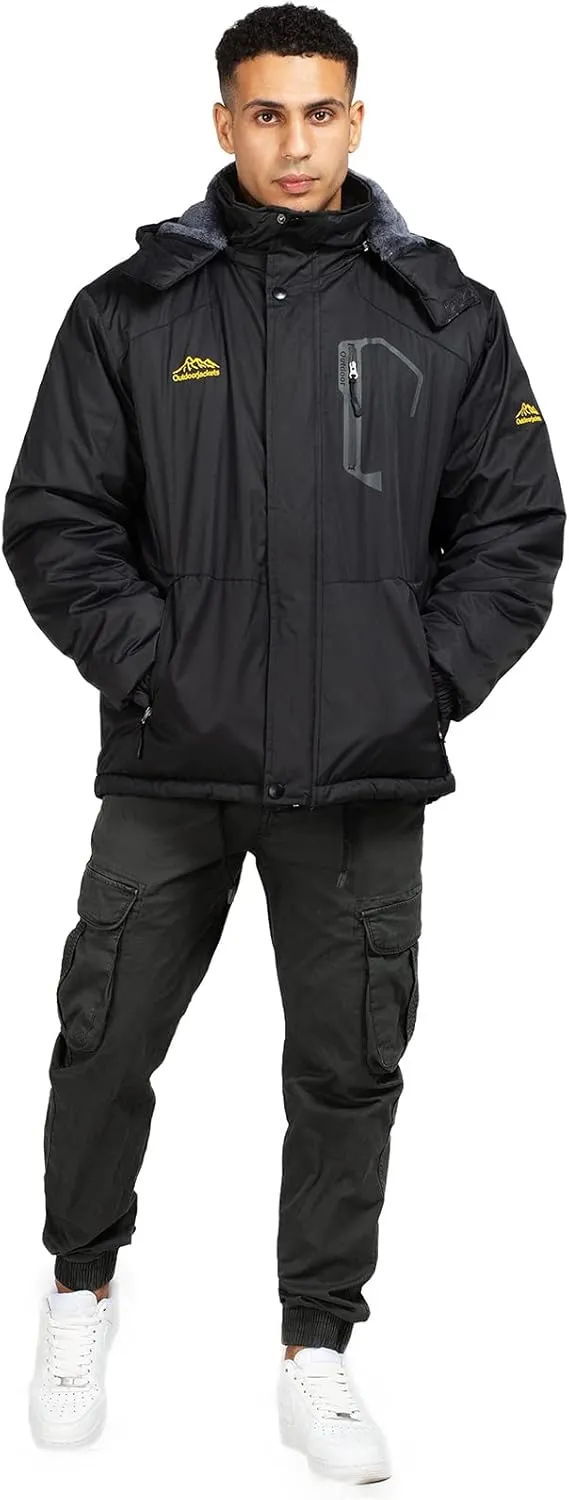 Ski Jacket with Hood for Men Waterproof Snow Winter Coat