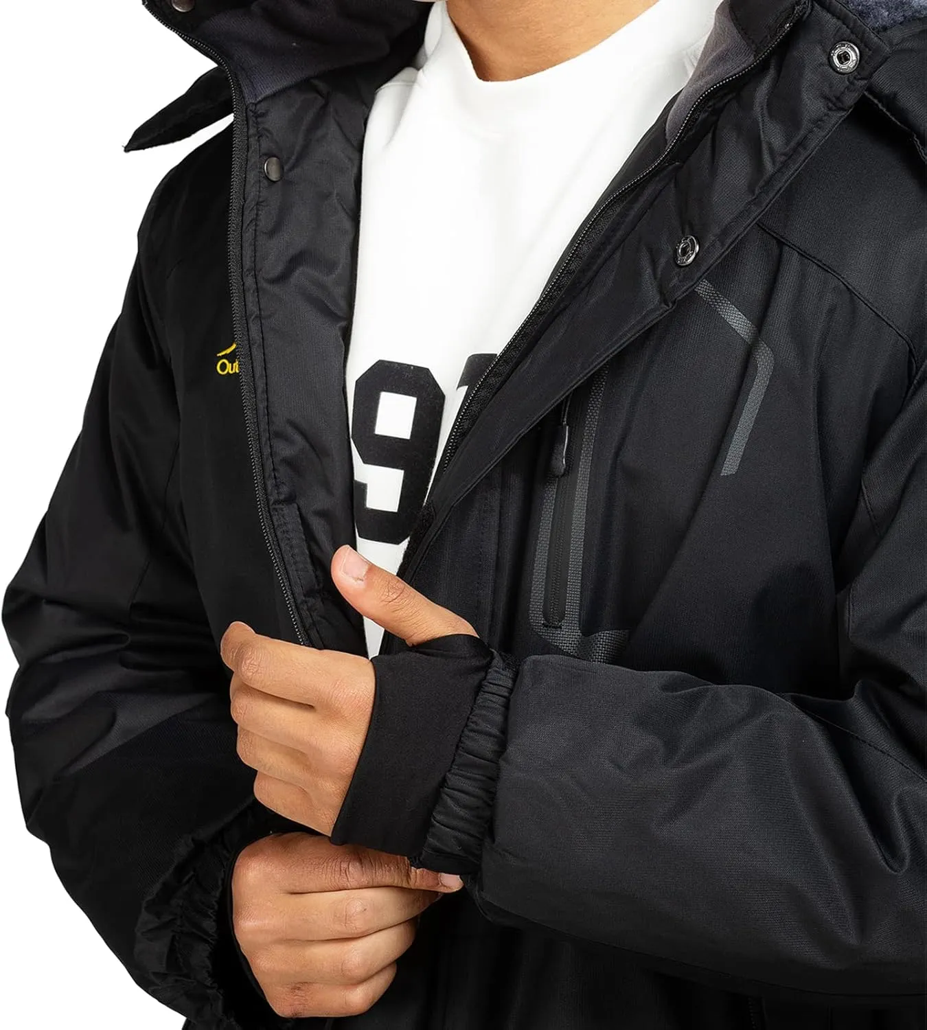 Ski Jacket with Hood for Men Waterproof Snow Winter Coat