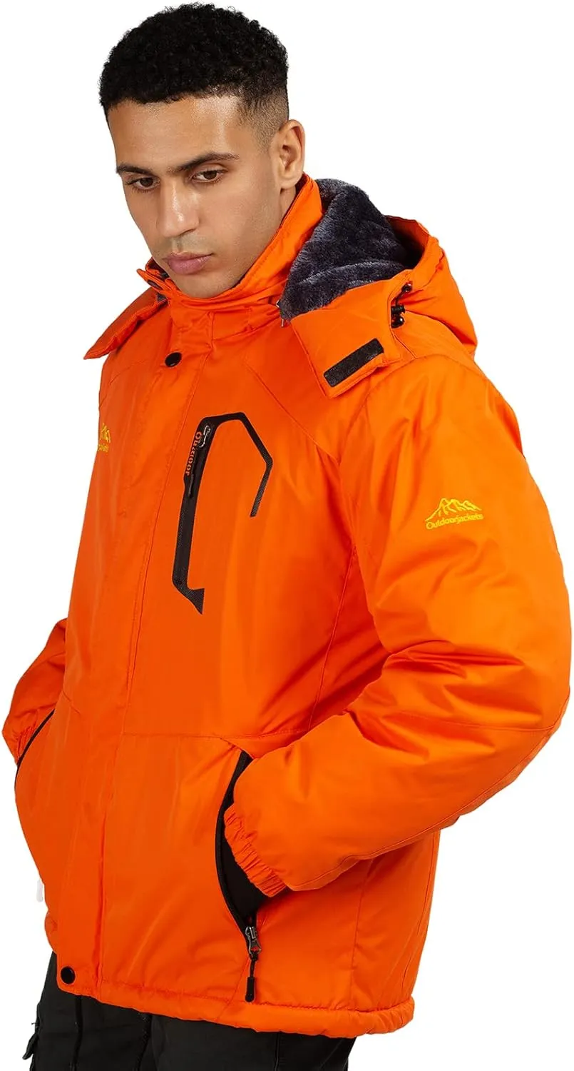 Ski Jacket with Hood for Men Waterproof Snow Winter Coat