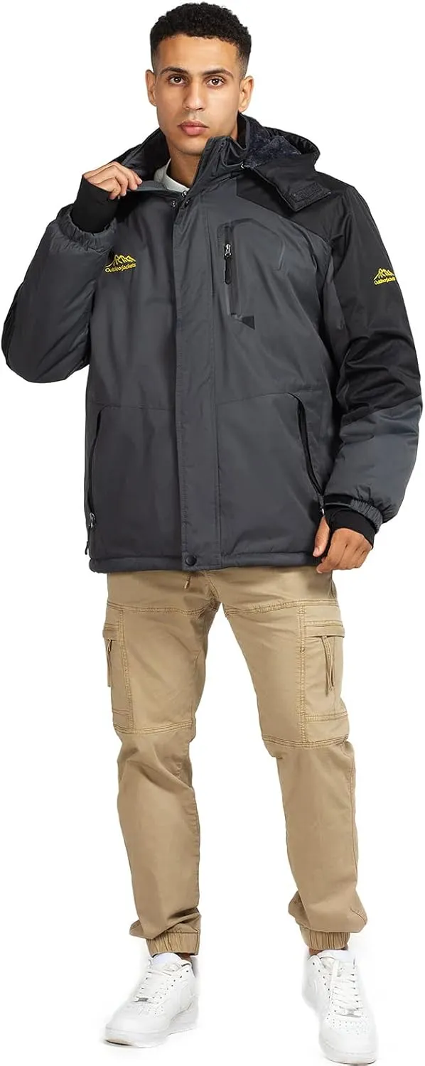 Ski Jacket with Hood for Men Waterproof Snow Winter Coat