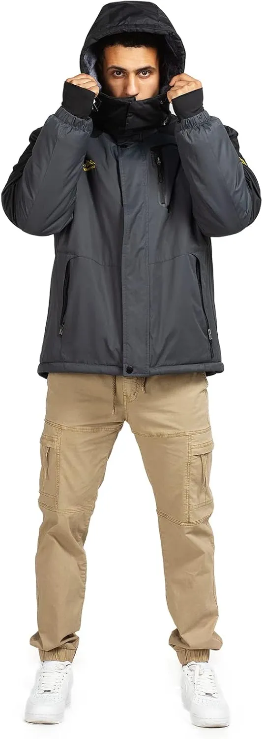 Ski Jacket with Hood for Men Waterproof Snow Winter Coat