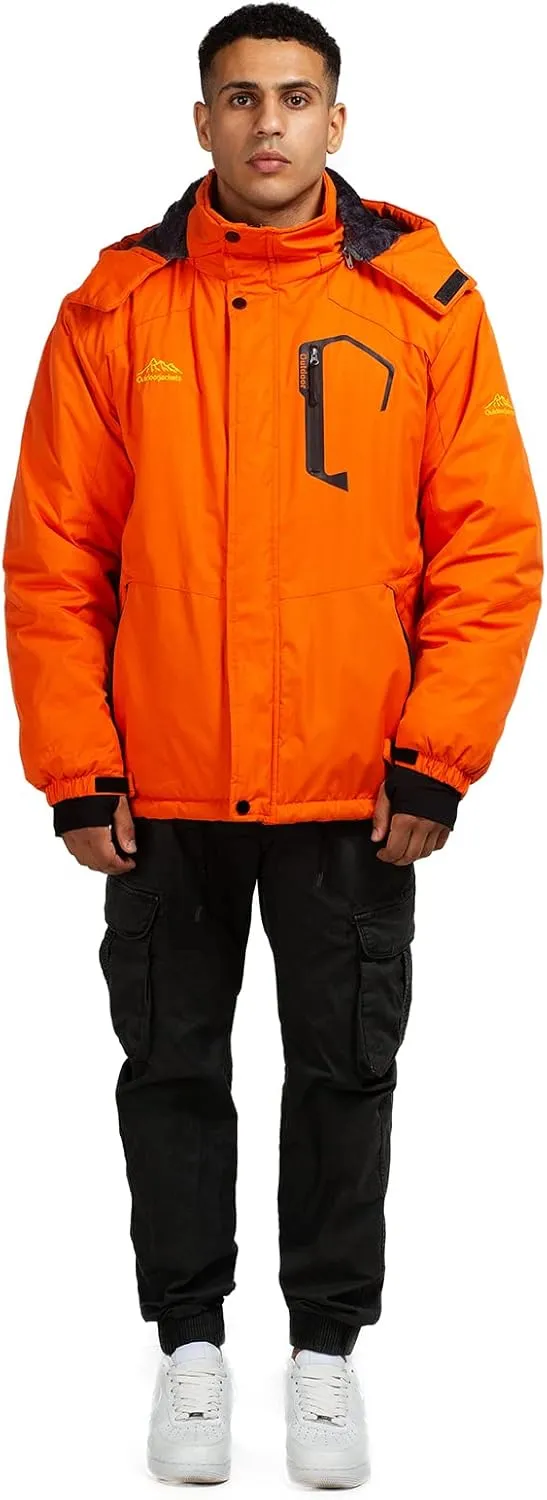 Ski Jacket with Hood for Men Waterproof Snow Winter Coat