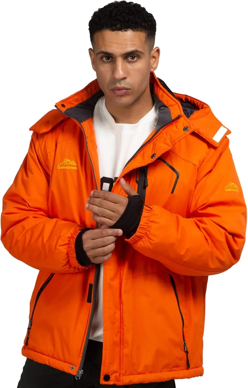 Ski Jacket with Hood for Men Waterproof Snow Winter Coat