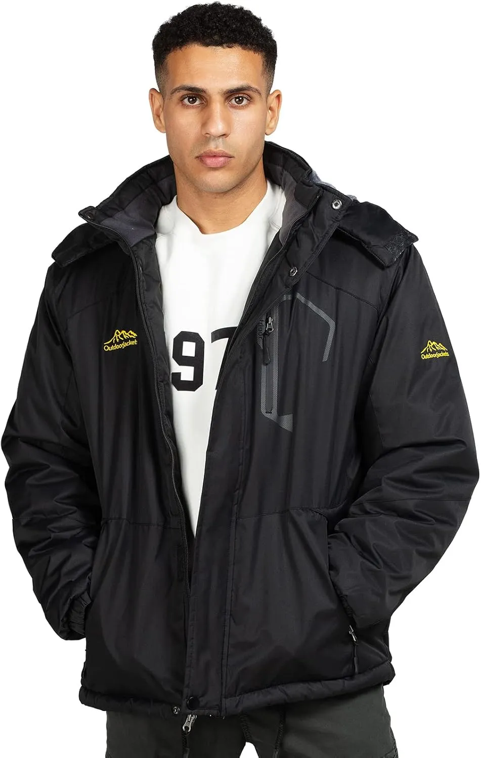 Ski Jacket with Hood for Men Waterproof Snow Winter Coat