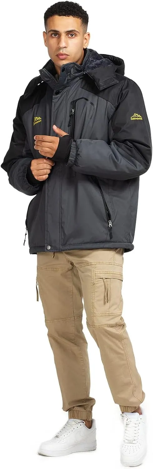 Ski Jacket with Hood for Men Waterproof Snow Winter Coat