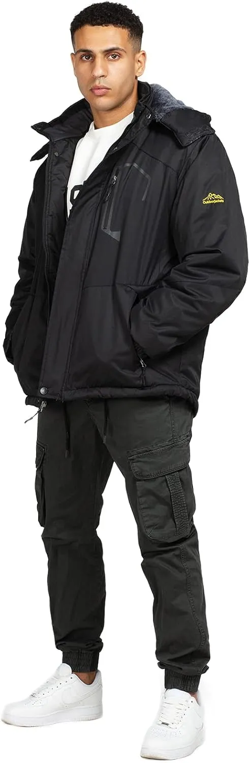 Ski Jacket with Hood for Men Waterproof Snow Winter Coat