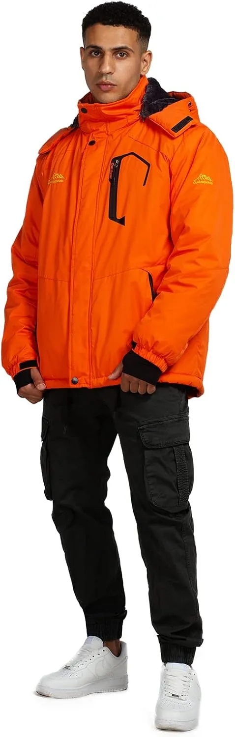 Ski Jacket with Hood for Men Waterproof Snow Winter Coat