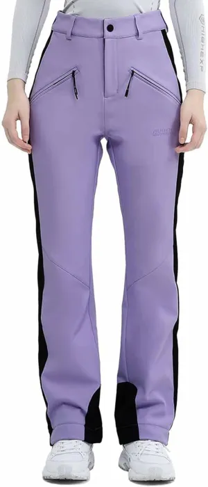 Ski Pants for Women Snow Fleece Lined Snowboard Soft Shell Slim Fit Fitted Waterproof Windproof Warm