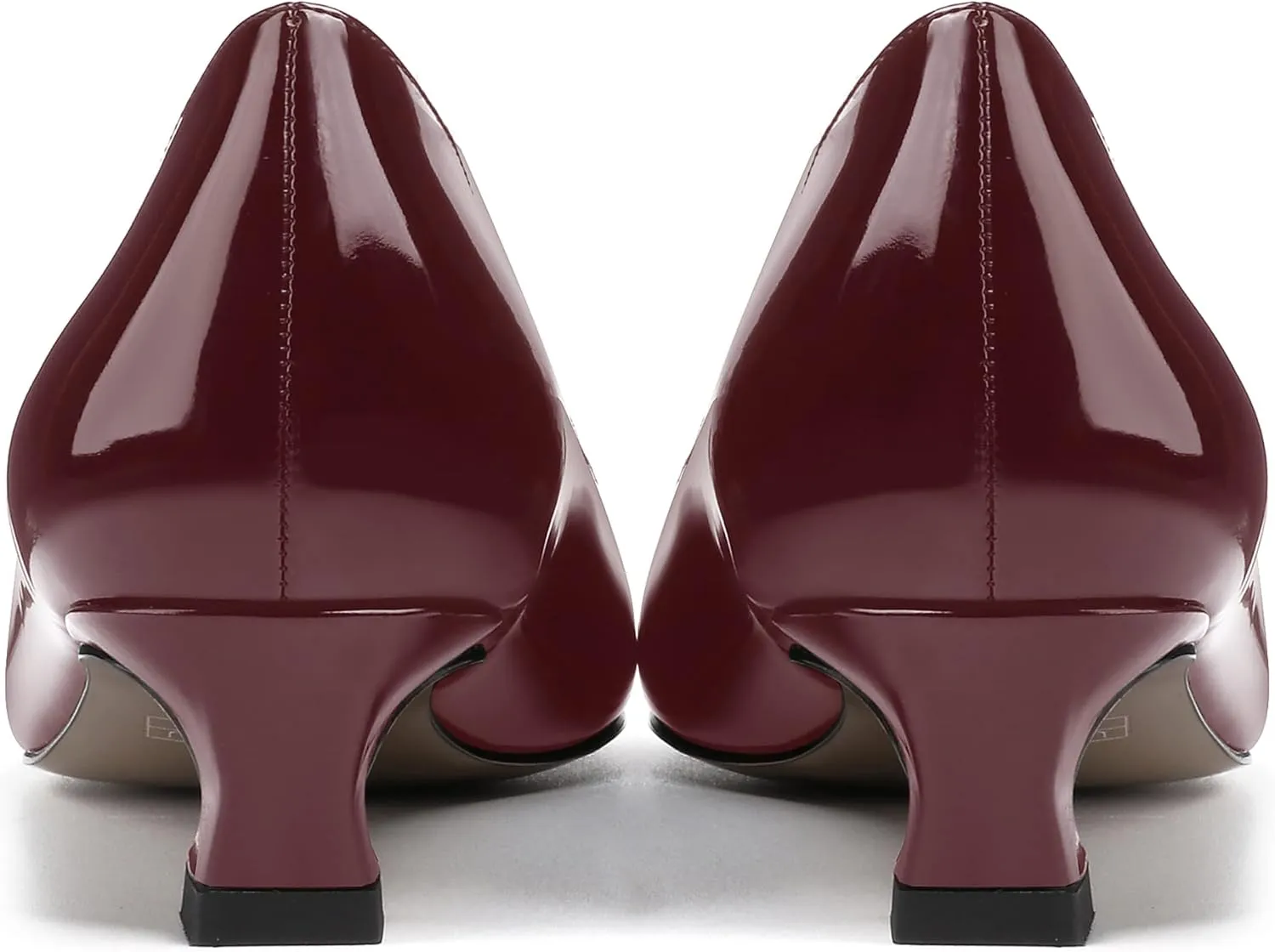 SKYSTERRY Women's Office Kitten Round Toe Slip On Patent Spool Low Heel Pumps Office Dress Shoes 1.5 Inch
