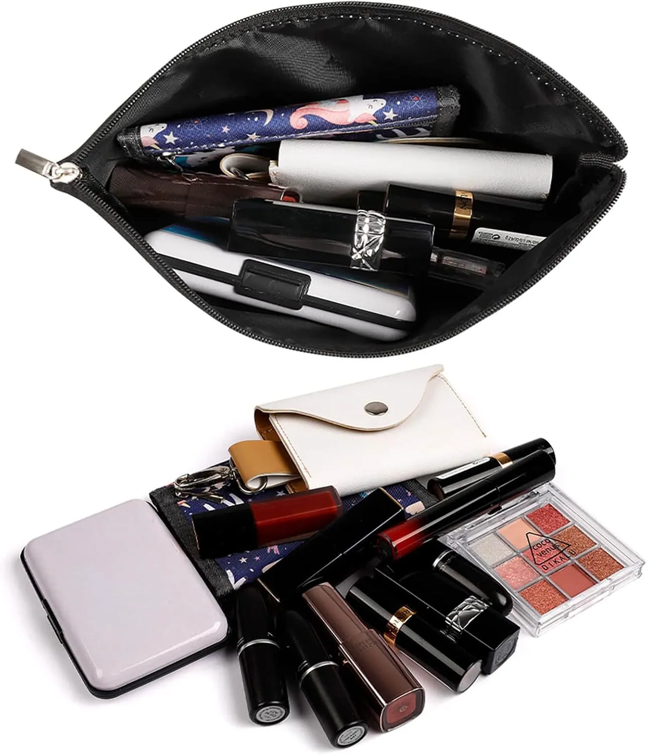 Small Cosmetic Bag Elegant Roomy Creative African Culture Makeup Bags Portable Zipper Pouch Lipstick Bag Travel Toiletry Bag for Best Friend Gift