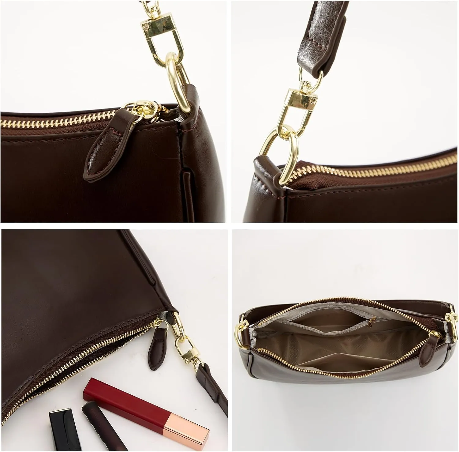 Small Cresent Shoulder Bags Crossbody Purses for Women Vegan Leather Handbag Clutch Hobo Purse
