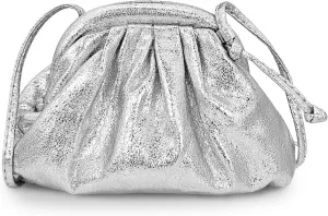 Small Dumpling Shoulder Bag for Women, Cloud Ruched Crossbody Clutch Bags, Leather Party Evening Handbags