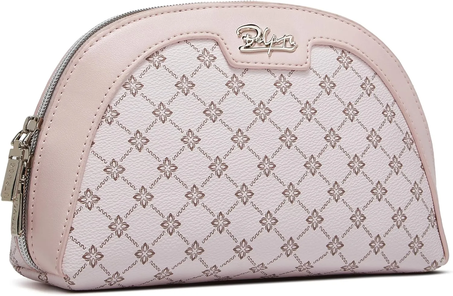 Small Makeup Bag for Purse Cosmetic Bag: Checkered Make up Bag for Women - Cute Preppy Skincare Bags for Evening - Waterproof Travel Pouch for Toiletry Organizer with Mirror & Zipper(012-Pink)