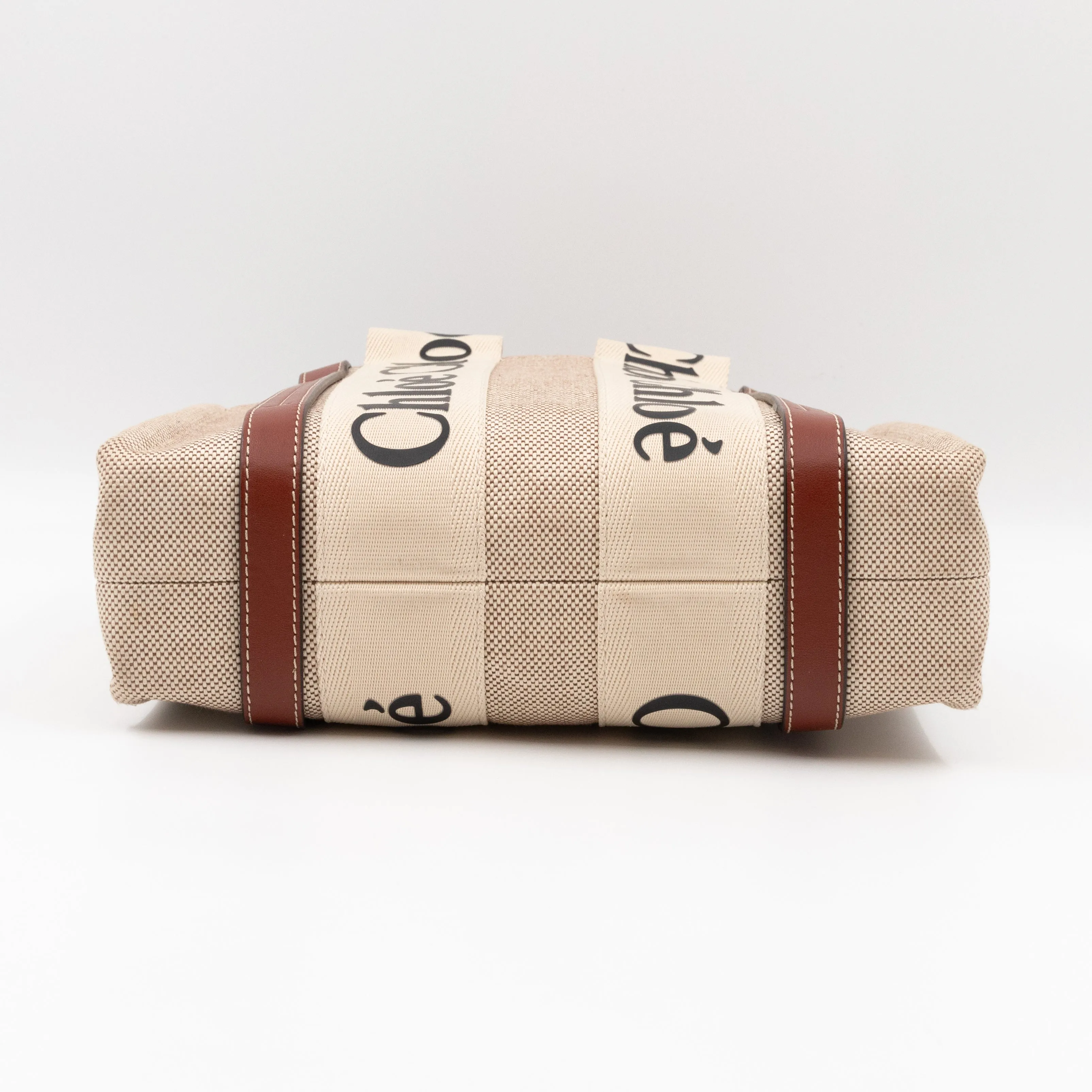 Small Woody Tote Bag Beige Brown