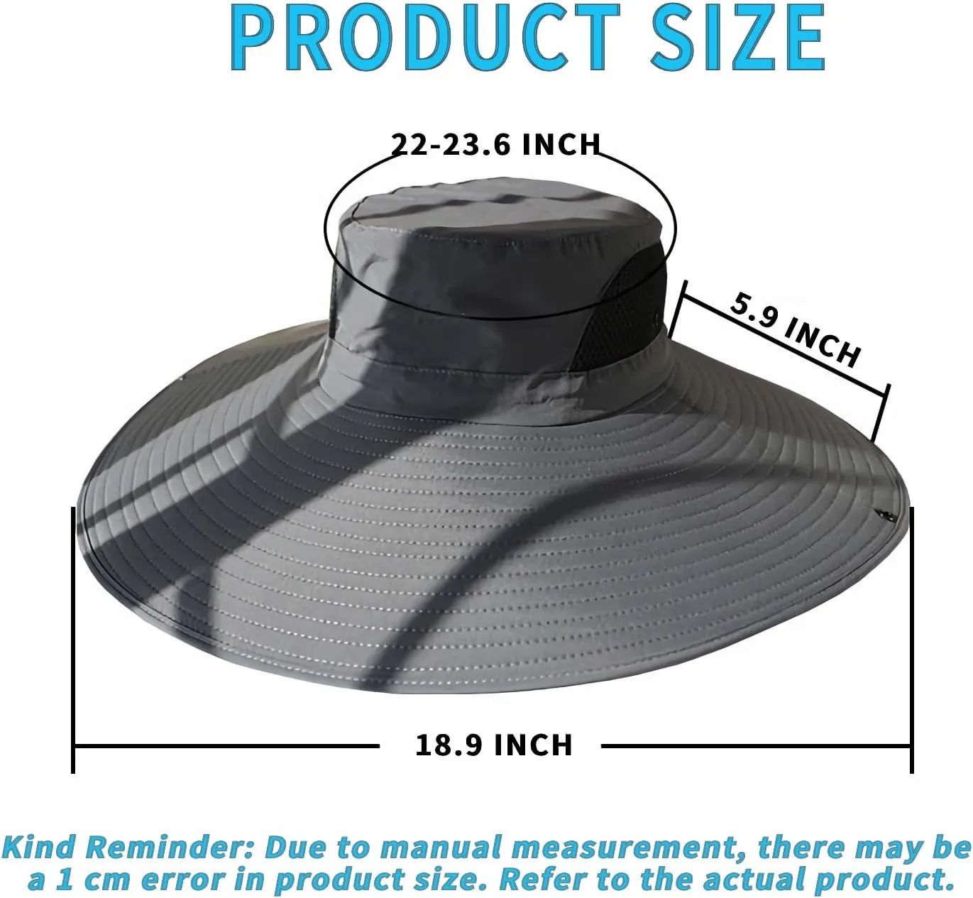 Solar Fan Hat, Wide Brim Solar Fan Outdoor Fishing Hat Sun Hat for Men with 2 Solar Fan Fishing Hats, UPF 50 