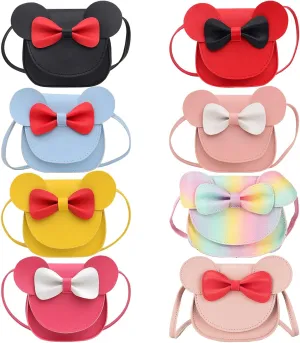 SOTOGO 8 Pieces Little Girls Purses Toddler Crossbody Purse Princess Purses Handbags Cute Girl Wallets Mini Shoulder Crossbody Bags for Kids, 8 Colors