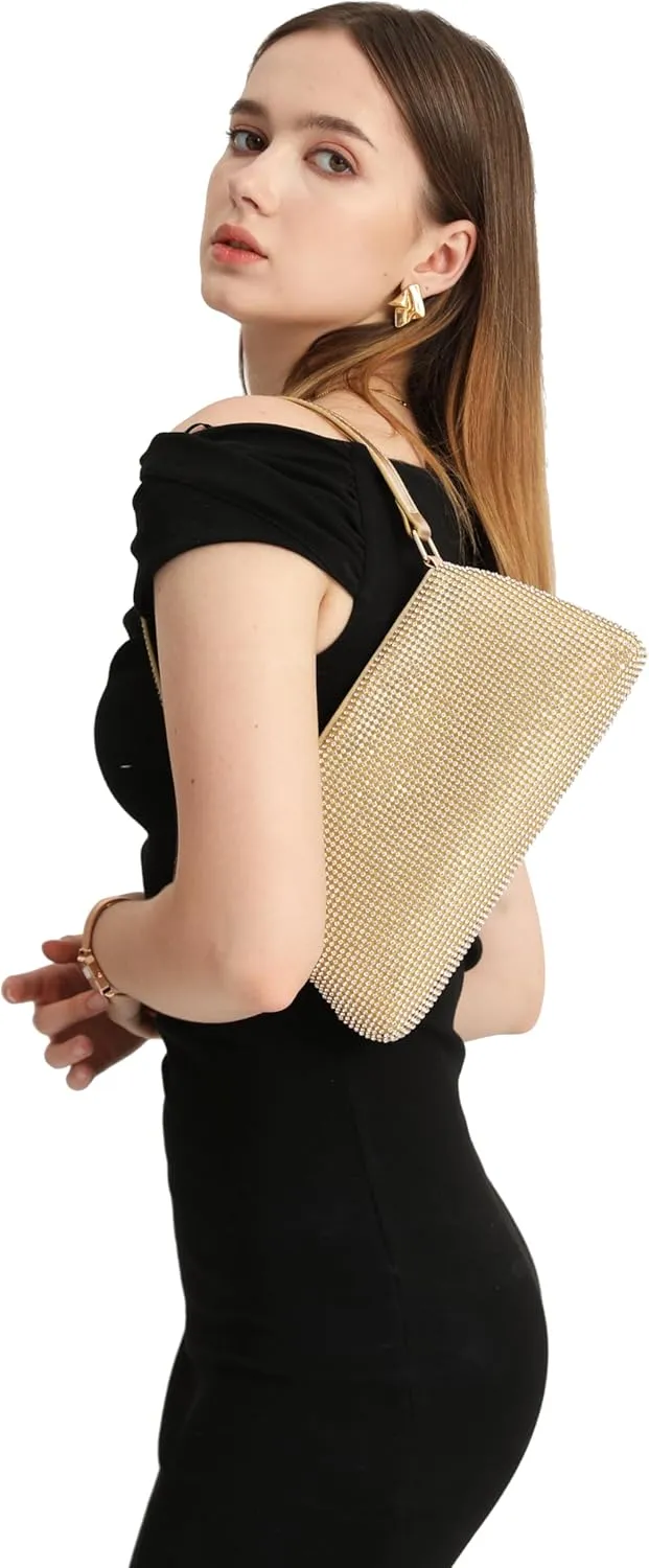 Sparkly Evening Purse for Women Prom Dressy Night Out Small Shoulder Bag