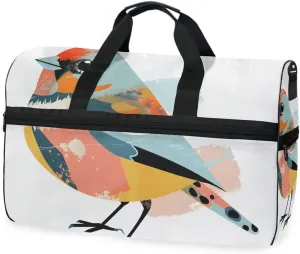 Sparrow Bird Travel Duffel Bag Luggage Sports Gym Bags With Shoes Compartment Large Capacity Lightweight Duffle Bag For Men Women