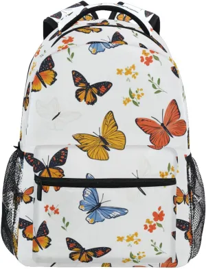 Sport Backpack for Teens Boys Girls Fashion School Book Bag with Chest Strap for College Work Cartoon Cute Butterflies