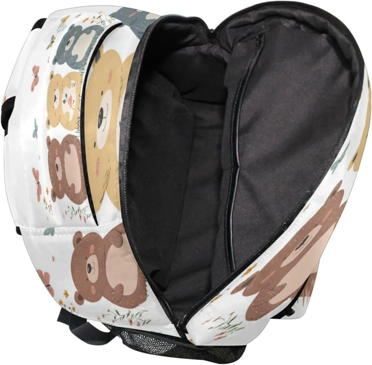 Sport Backpack for Teens Boys Girls Waterproof School Book Bag with Chest Strap for Business Work College Travel Trip Chic Bears White