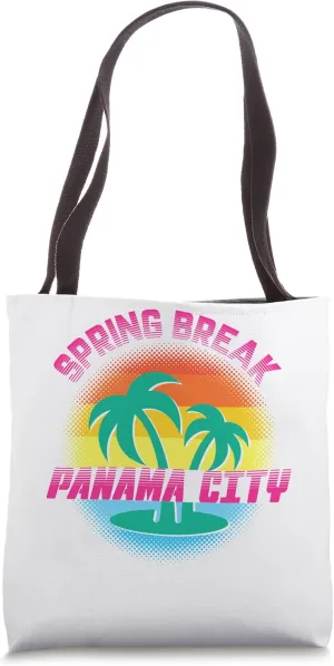 Spring Break Panama City Sunset Vintage Matching Women Men Tote Bag