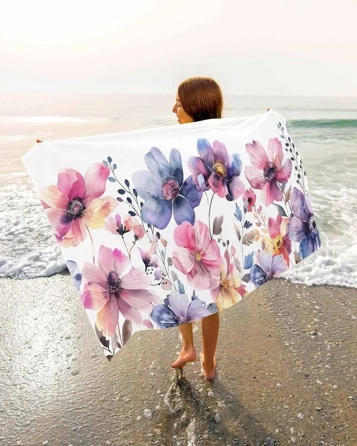 Spring Country Beach Towel 30"x60" Microfiber Beach Towels Oversized Sand Free Quick Dry Beach Towel/Bath Towels/Yoga Towel/Pool Towels/Travel Towel for Women Men Girls Kids-Wild Flowers