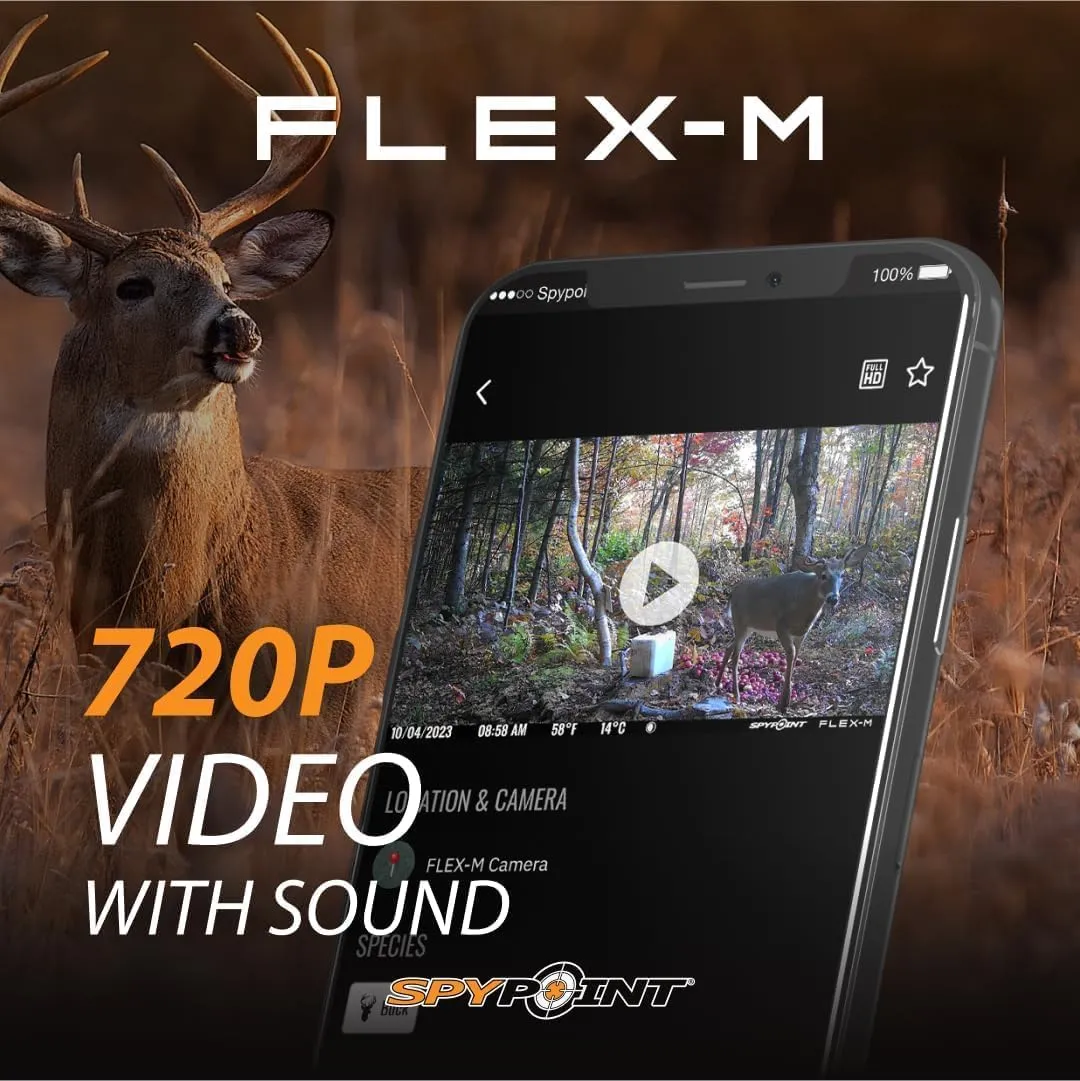 SPYPOINT Flex-M Twin Pack Cellular Trail Cameras - Best Hunting Accessories, No WiFi Needed, GPS, Night Vision, Dual-Sim LTE, IP65 Water-Resistant Game Camera, 28MP Photos, 720p Videos   Sound (2)