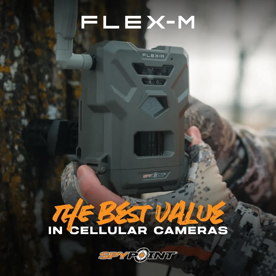 SPYPOINT Flex-M Twin Pack Cellular Trail Cameras - Best Hunting Accessories, No WiFi Needed, GPS, Night Vision, Dual-Sim LTE, IP65 Water-Resistant Game Camera, 28MP Photos, 720p Videos   Sound (2)