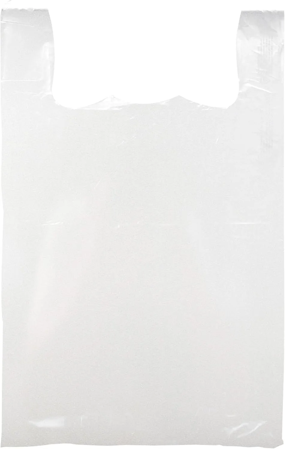 SSWBasics Large White Plastic T-Shirt Shopping Bags (Case of 500) - 18" x 8" x 30” - Perfect for Restaurant, Retail, Grocery, Takeout - Made of High Density Polyethylene Plastic (HDPE)