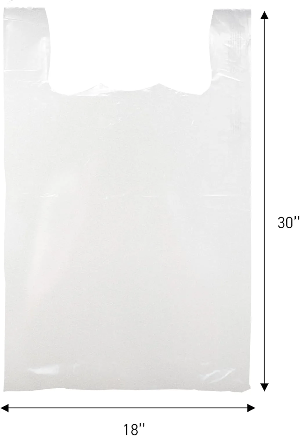 SSWBasics Large White Plastic T-Shirt Shopping Bags (Case of 500) - 18" x 8" x 30” - Perfect for Restaurant, Retail, Grocery, Takeout - Made of High Density Polyethylene Plastic (HDPE)