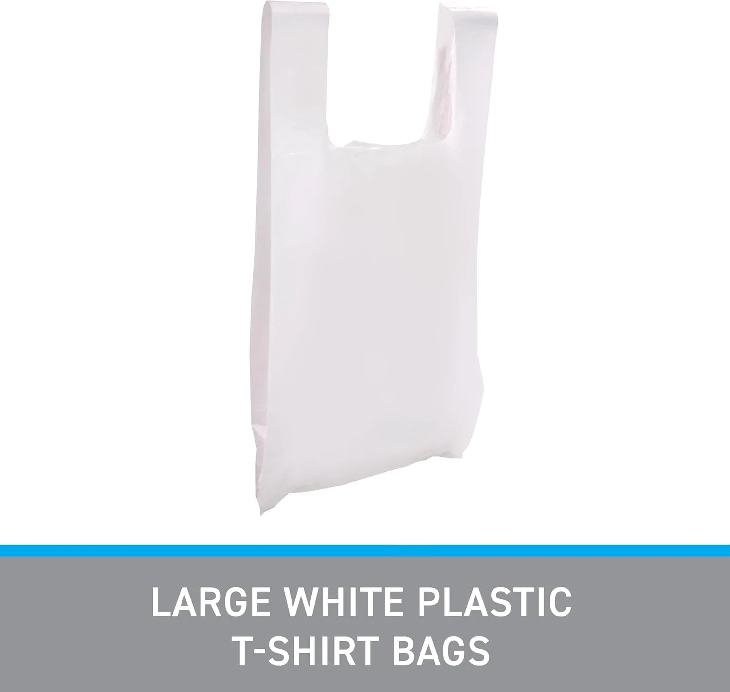 SSWBasics Large White Plastic T-Shirt Shopping Bags (Case of 500) - 18" x 8" x 30” - Perfect for Restaurant, Retail, Grocery, Takeout - Made of High Density Polyethylene Plastic (HDPE)