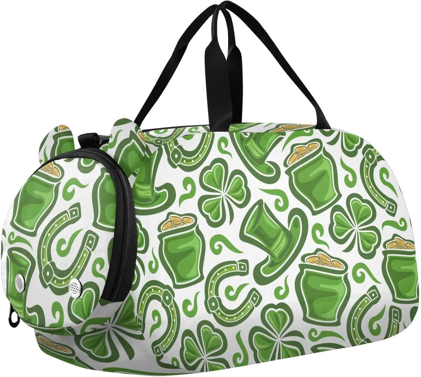 St Patricks Day Hat Horseshoe Clover Duffel Bags for Boys Small Gym Bags for Teens Dance Bag for Girls